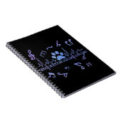 Musical Flute with Paw Prints Notizblock (Rechte Seite)