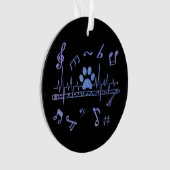 Musical Flute with Paw Prints Ornament (Vorderseite)
