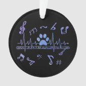 Musical Flute with Paw Prints Ornament (Vorderseite)