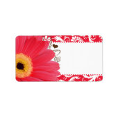 Musical Fuchsia Gerber Daisy Russet Heart Adressaufkleber (Vorne)