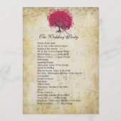 Musical Fuchsia Heart Leaf Tree Wedding Program Programm (Rückseite)