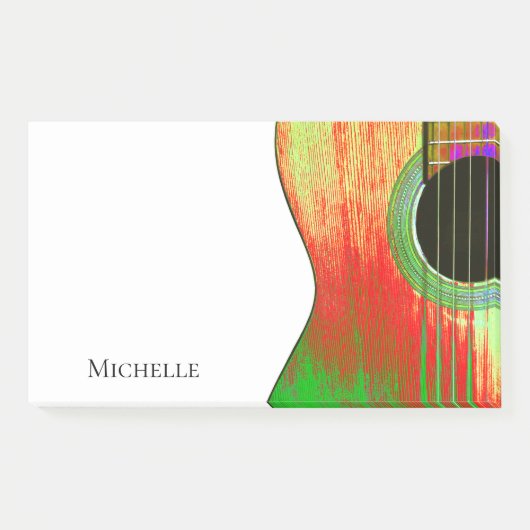 Musical Gitarre Red Green Post-it Klebezettel (Vorderseite)