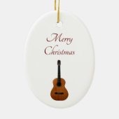 Musical Gitarre Weihnachten Keramik Ornament (Hinten)