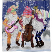 Musical Gnome Band Weihnachtsduschvorhang Duschvorhang (Vorderseite)