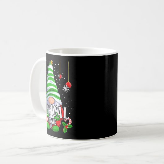 Musical Gnome Christmas Pajamas Matching Family Gr Kaffeetasse (Vorderseite Links)