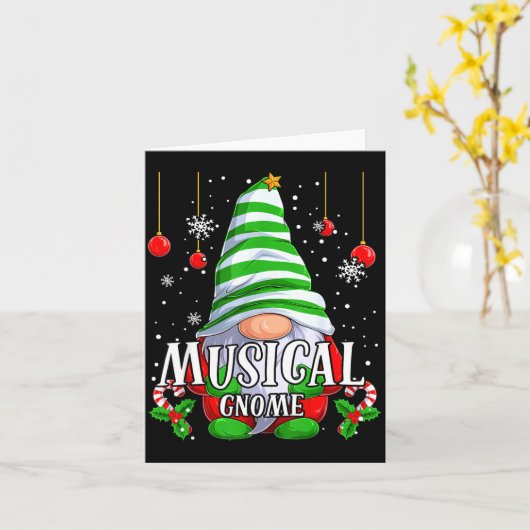 Musical Gnome Christmas Pajamas Matching Family Gr Karte (Gelbe Blume)