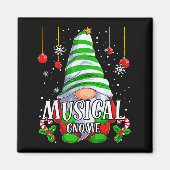 Musical Gnome Christmas Pajamas Matching Family Gr Magnet (Vorne)