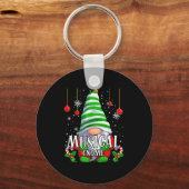 Musical Gnome Christmas Pajamas Matching Family Gr Schlüsselanhänger (Vorderseite)
