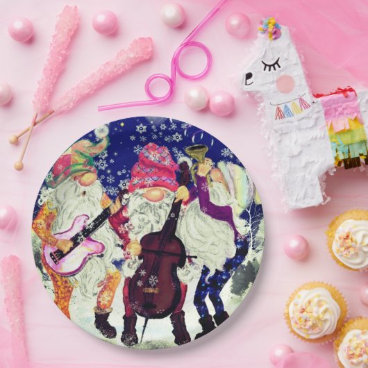 Musical Gnomes Weihnachtsbuch-Teller Pappteller (Party)