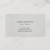 Musical Gold Circle Silver Polka Dots Music Visitenkarte (Rückseite)