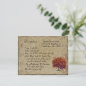 Musical Gold Dark Orange Plum Heart Leaf Tree Begleitkarte (Stehend Vorderseite)