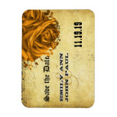 Musical Gold Heart Rose Save the Date Magnet (Vertikal)