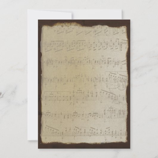 Musical Gold Orange Plum Heart Leaf Tree Hochzeite Einladung (Rückseite)