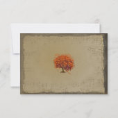 Musical Gold Orange Plum Heart Leaf Tree Hochzeite RSVP Karte (Rückseite)