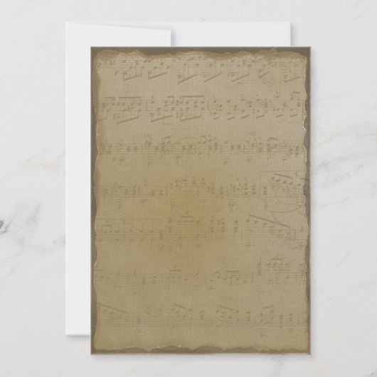 Musical Gold Swirl Tree Einladung Hochzeit (Rückseite)