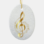 Musical Golden Notes Keramik Ornament (Hinten)