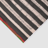 Musical Green Christmas Trees Black Stripes Seidenpapier (Ausschnitt)