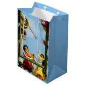 Musical Group on Balcony Fine Art Dutch Painting Mittlere Geschenktüte (Vorderseite Schrägansicht)