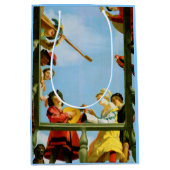 Musical Group on Balcony Fine Art Dutch Painting Mittlere Geschenktüte (Vorderseite)