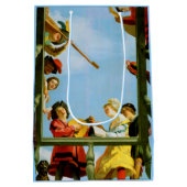 Musical Group on Balcony Fine Art Dutch Painting Mittlere Geschenktüte (Rückseite)