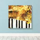 Musical Grunge Wrapped Canvas Leinwanddruck (Insitu (Holzboden))