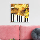 Musical Grunge Wrapped Canvas Leinwanddruck (Insitu (Wohnzimmer))