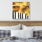 Musical Grunge Wrapped Canvas Leinwanddruck (Insitu (Schlafzimmer))