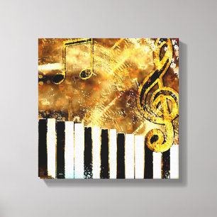 Musical Grunge Wrapped Canvas Leinwanddruck