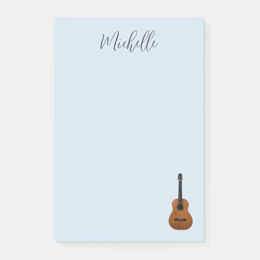 Musical Guitar Elegant Script Typografie Post-it Klebezettel (Vorderseite)