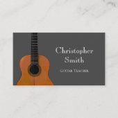 Musical Guitar Lessons Simple Gray Visitenkarte (Vorderseite)