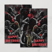 Musical Happy Birthday Card mit Jazz Music Band (Vorne/Hinten)