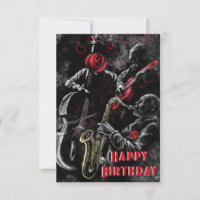Musical Happy Birthday Card mit Jazz Music Band