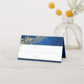 Musical Hearts Blue and Gold Event Platzkarte (Vorderseite)
