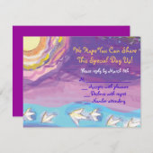 MUSICAL HEMSA Bar Bat Mitzvah Reply Card RSVP Karte (Vorne/Hinten)