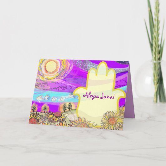 Musical Hemsa Bar Bat Mitzvah Thank You Card (Vorderseite)