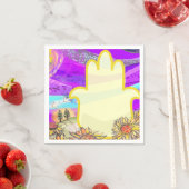 Musical Hemsa Bar Bat Mitzvah Tischnummer Serviette (Beispiel)