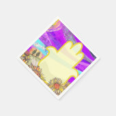 Musical Hemsa Bar Bat Mitzvah Tischnummer Serviette (Ecke)