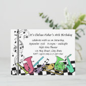 Musical Hip Hop Invite Einladung (Stehend Vorderseite)