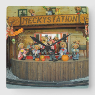 Musical Igels Cowboy Band Quadratische Wanduhr