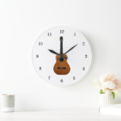 Musical Instrument Acoustic Guitar Black White Große Wanduhr (Zuhause)