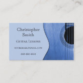 Musical Instrument Gitarren Lehren Blau Visitenkarte (Vorderseite)