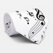  Musical Instrument Notes - Men's Custom Necktie Krawatte (Gerollt)