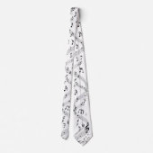  Musical Instrument Notes - Men's Custom Necktie Krawatte (Rückseite)