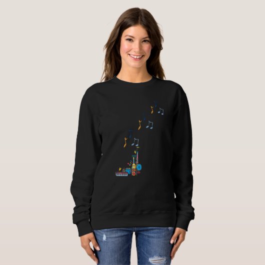 Musical Instruments And Musical Notes Sweatshirt (Vorne ganz)