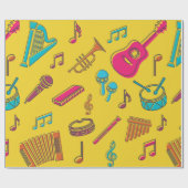 Musical instruments background. musical notes.  geschenkpapier (Flach)