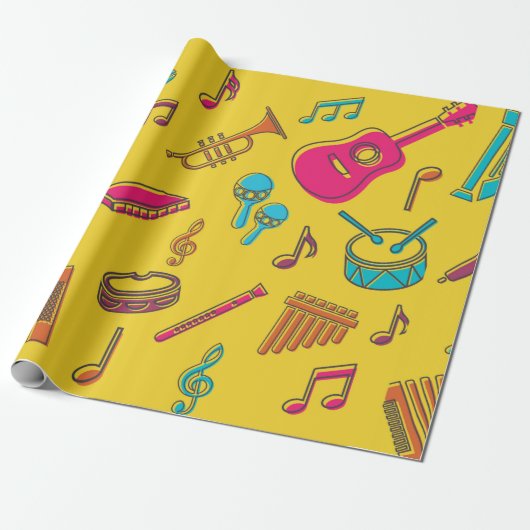 Musical instruments background. musical notes.  geschenkpapier (Ungerollt)