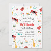 Musical Instruments Music Theme Birthday Party Einladung (Vorderseite)