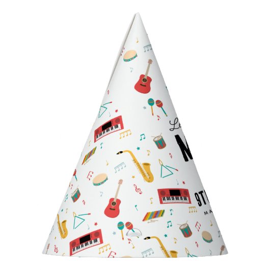 Musical Instruments Music Theme Birthday Party Partyhütchen (Links)