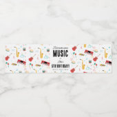 Musical Instruments Music Theme Birthday Party Wasserflaschenetikett (Einzelnes Label)