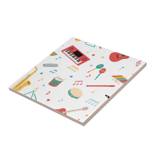 Musical Instruments Music Theme Pattern Fliese (Seite)